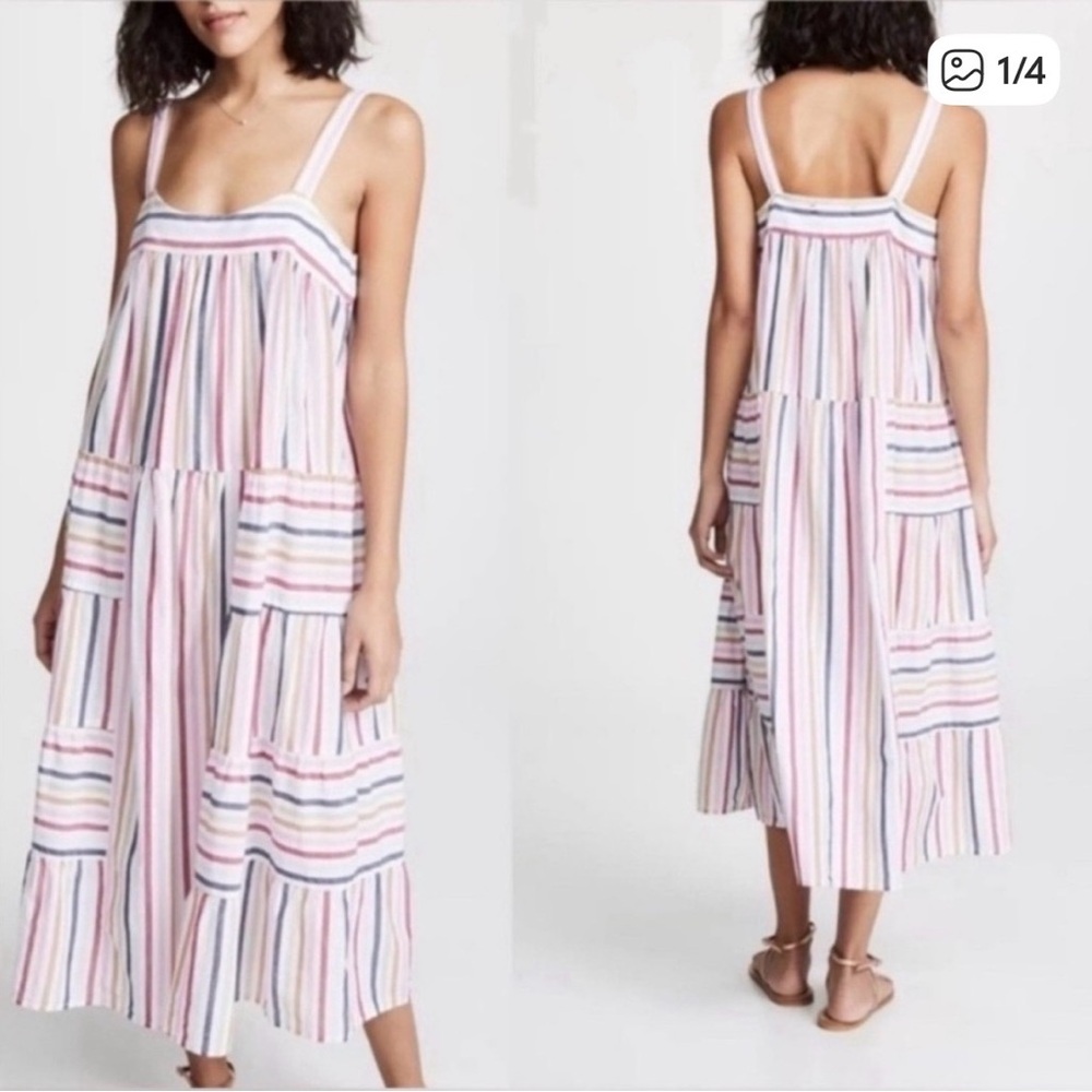 Xirena Gauze Dress SZ S Dylan Maxi/ Midi Dress Adjustable straps see pics